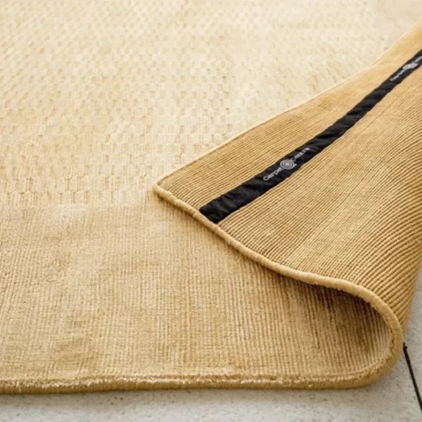 Mesh Pattern Bordered Rug for Living Room