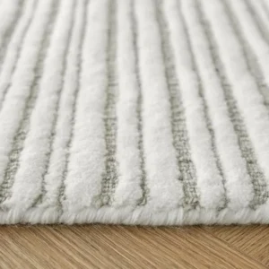 Striped rug with alternating pile types