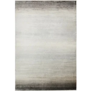 Grey area rug featuring striped texture