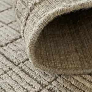 Textured Grid Patterned Round Rugs image 2