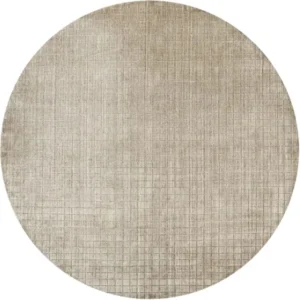 Textured Grid Patterned Round Rugs - Image 3