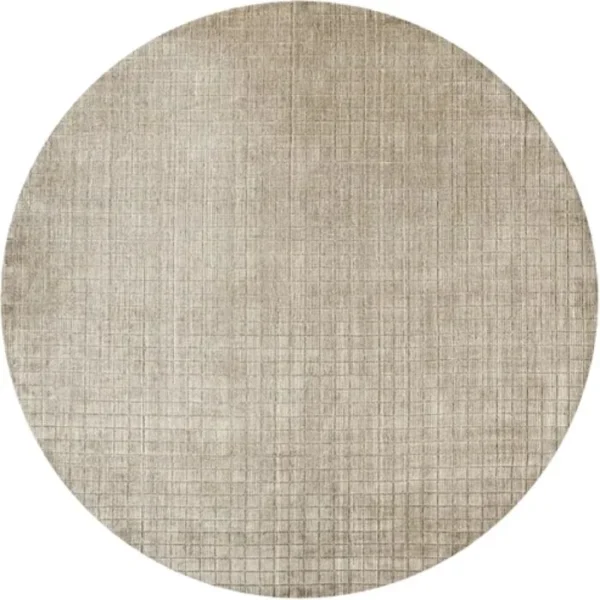 Textured Grid Patterned Round Rugs - Image 3