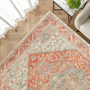 Textured Hexagon Medallion Rug