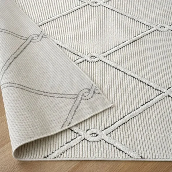 Textured Lattice Pattern Runner Rug image 1