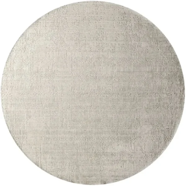 Patterned Pottery-Style Textured Round Rugs - Image 3