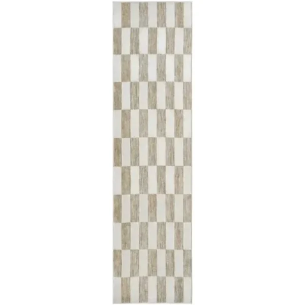 Textured Rectangle Checkerboard Runner Rugs image 2