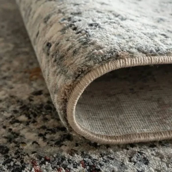 Textured rustic grey distressed rug
