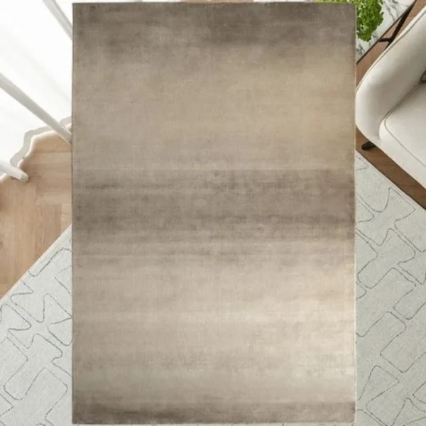Overhead view of full-surface ombré rug