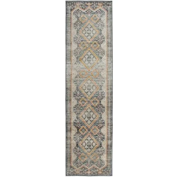 Traditional Diamond Patterned Runner Rugs image 2