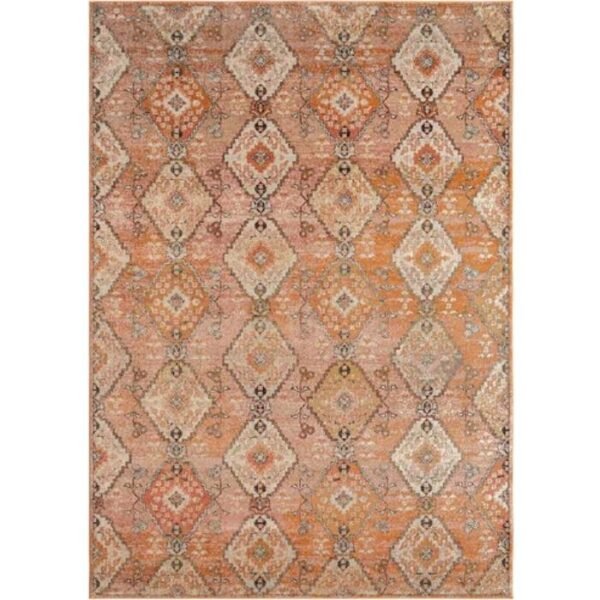Soft rug with traditional diamond layout