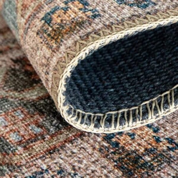 Traditional Medallion Patterned Beige Runner Rugs image 3