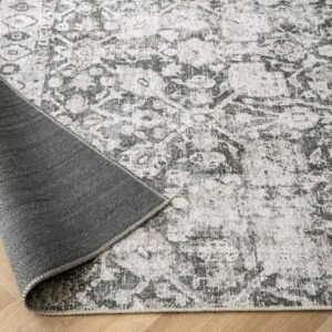 Traditional Repeating Pattern Light Grey Runner Rugs image 3