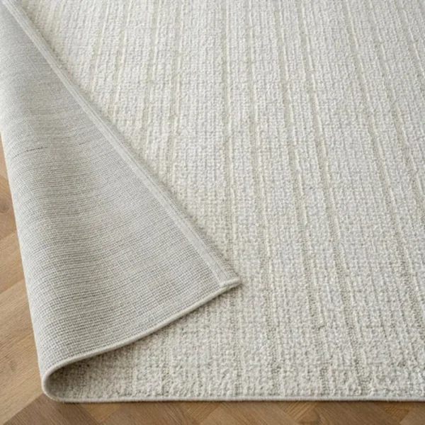 Tranquil Textured Ivory Runner Rugs - Image 2