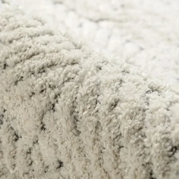 Beige fuzzy rug with velvety softness