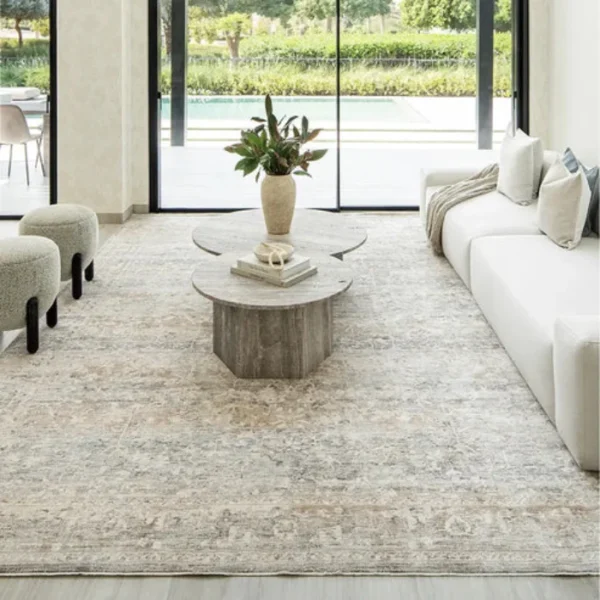 Vintage Distressed Beige Rug