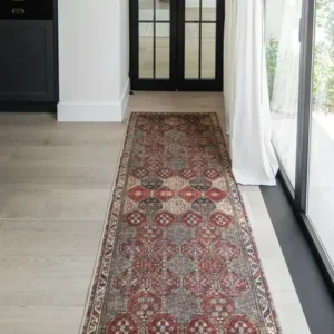 Vintage Rust Ceramic Patterned Runner Rugs