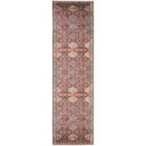 Vintage Rust Ceramic Patterned Runner Rugs image 2