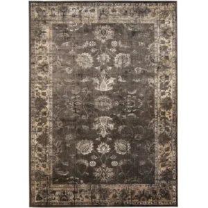 vintage distressed brown rug design