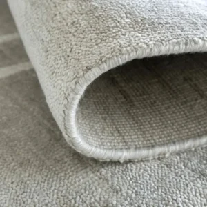 White Bordered Grey Round Rug image 1
