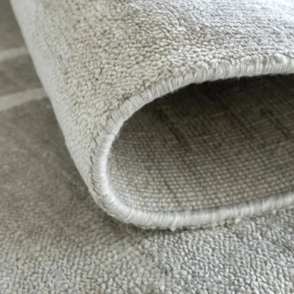 White Bordered Grey Round Rug image 1