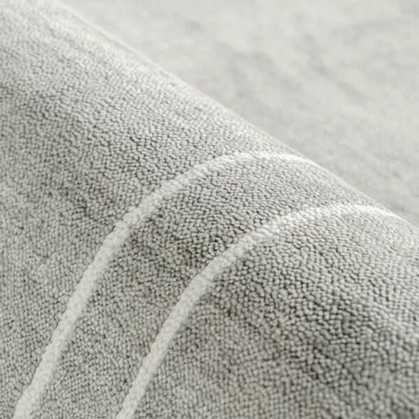 Classic grey and white bordered floor rug