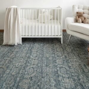 Close-up of distressed blue pattern