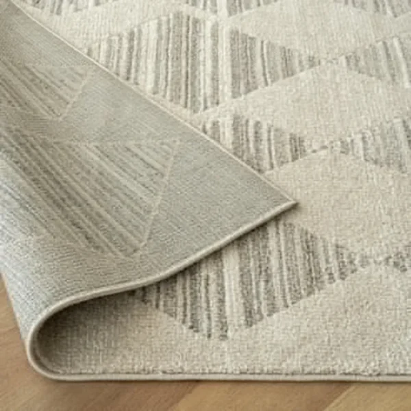 Cream Zigzag Diamond Rug
