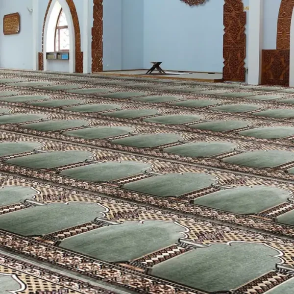 AL-AQSA Light Green Mosque Carpet image 3