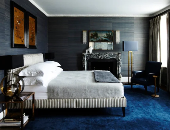 Bedroom Blue Carpet in Dubai
