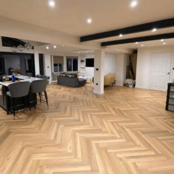 Custom herringbone flooring service in Dubai