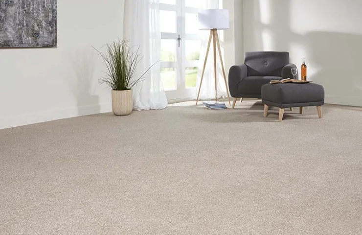 Beige carpet with chair and lamp