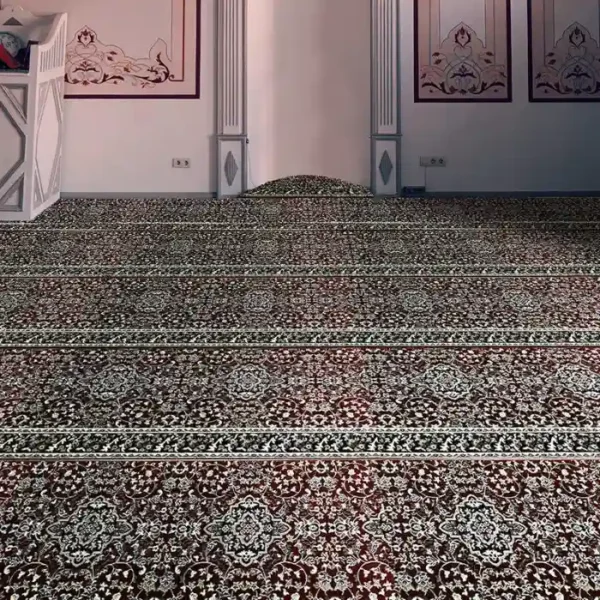 Floral Maroon Masjid Carpet image 3