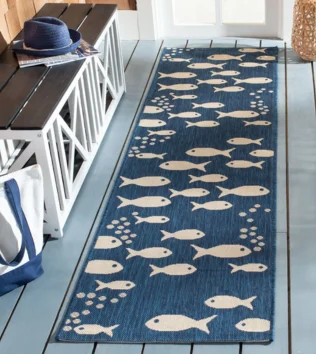 Personalized outdoor rug for garden seating