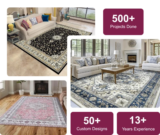 Modern Turkish carpet in Dubai interior