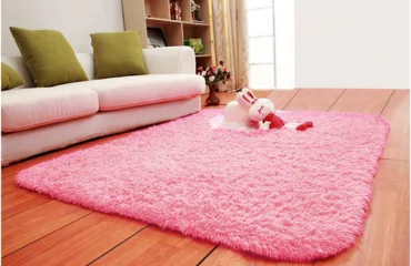 Pink Shaggy Carpet For living Room in Dubai