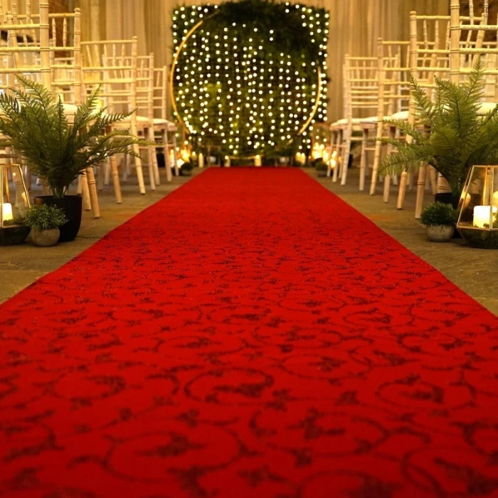 Hotel Carpets Dubai 15 Scroll Red Exhibition Carpet
