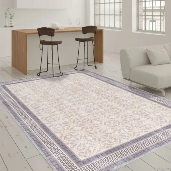 Alexis Bordered Purple Turkish Carpet image 2