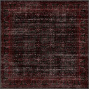 Anya Black Red Distressed Turkish Carpe