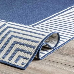 Asha Striped Border Round Rug img 2