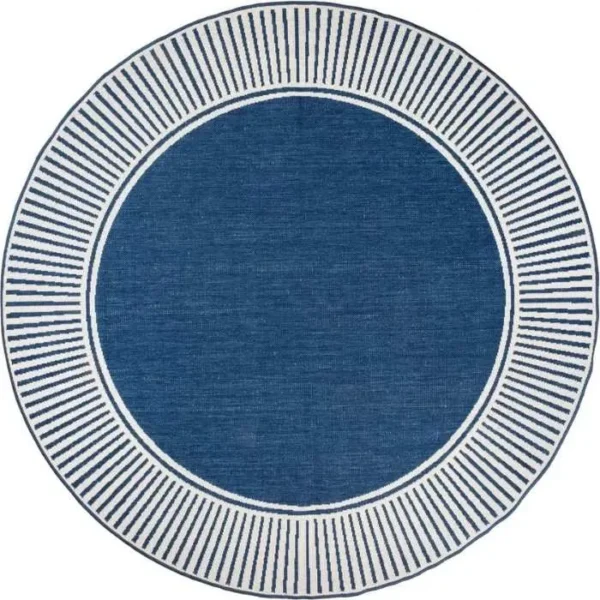 Asha Striped Border Round Rug img 3