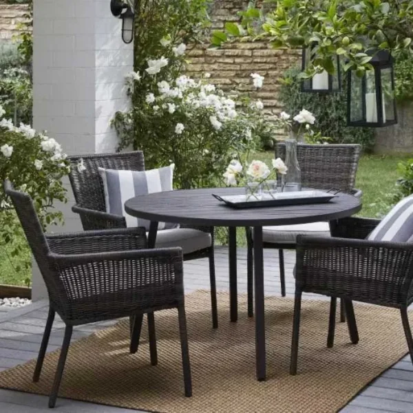 Basketweave Hickory Outdoor Rug