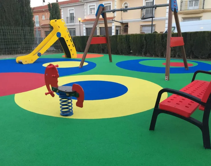 Vibrant EPDM rubber flooring in Dubai