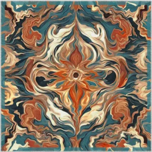 Brynn Orange Medallion Turkish Carpet