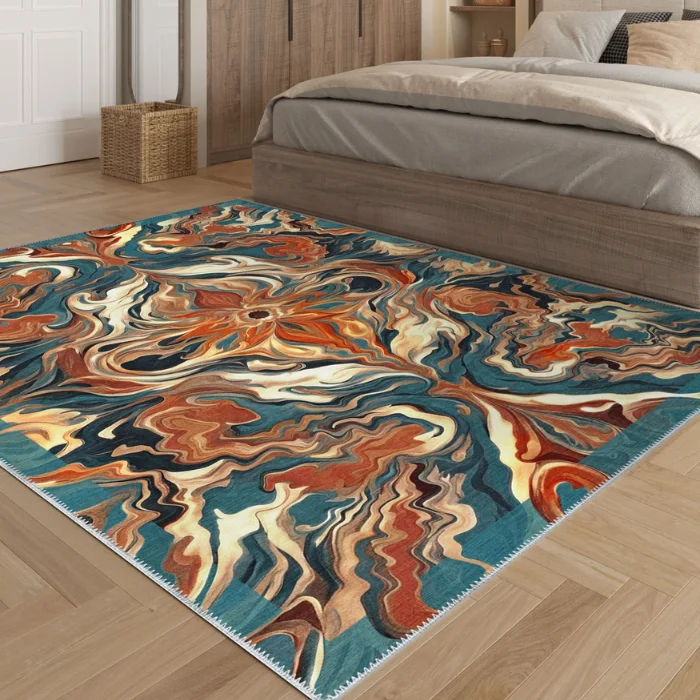 Brynn Orange Medallion Turkish Carpet img 3