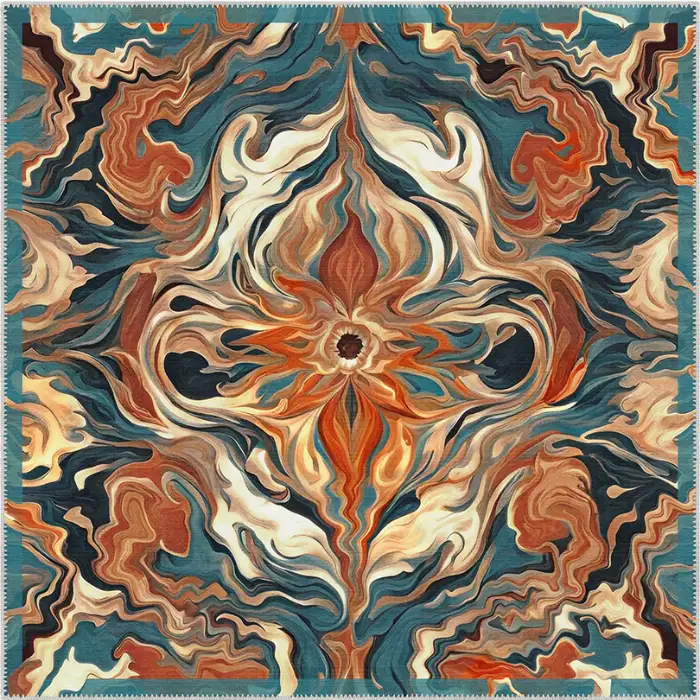 Brynn Orange Medallion Turkish Carpet