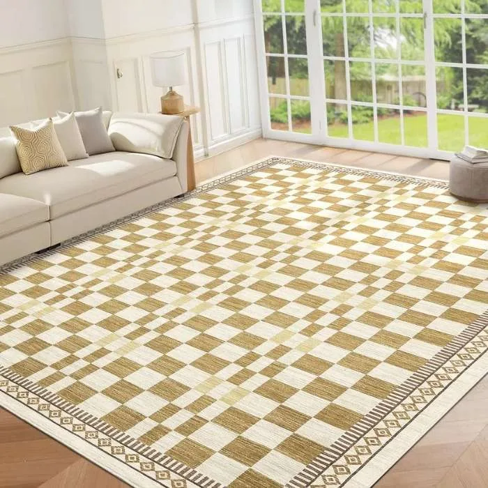 Checkered Geometric Area Rug