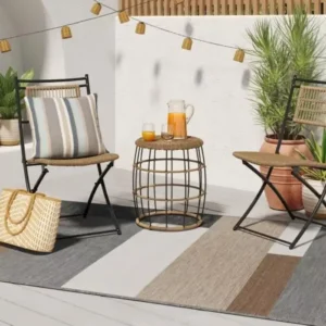 Color Blocks Outdoor Area Rug Neutral