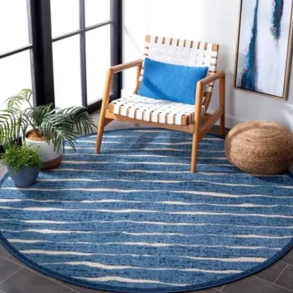 Cottage Power Loomed Round Rug