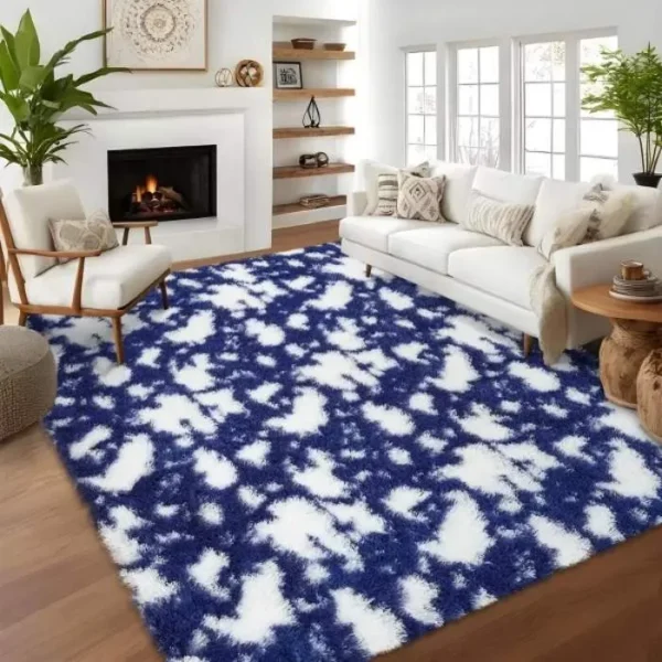 Cowprint Fluffy Shaggy Rug