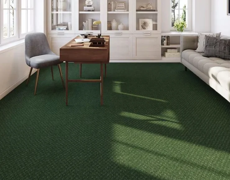 Custom green carpet for modern interiors
